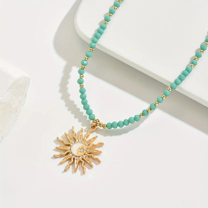 Collar Sol Dorado con Estilo Bohemio Impermeable