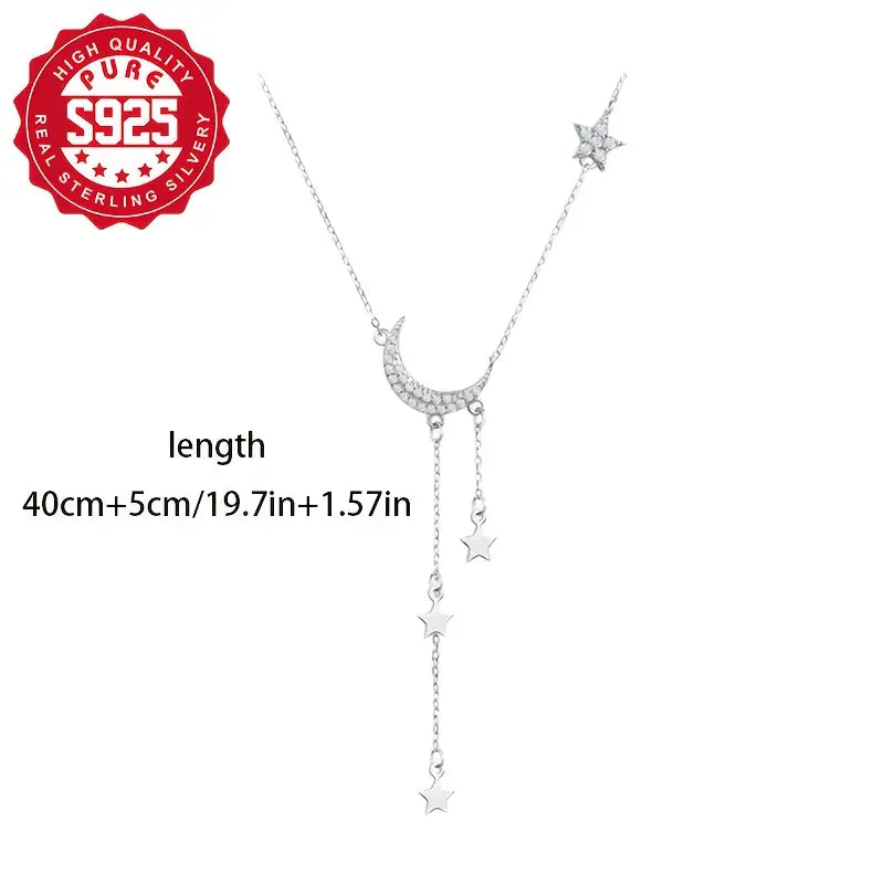 Collar de Luna con Borlas en Plata 925