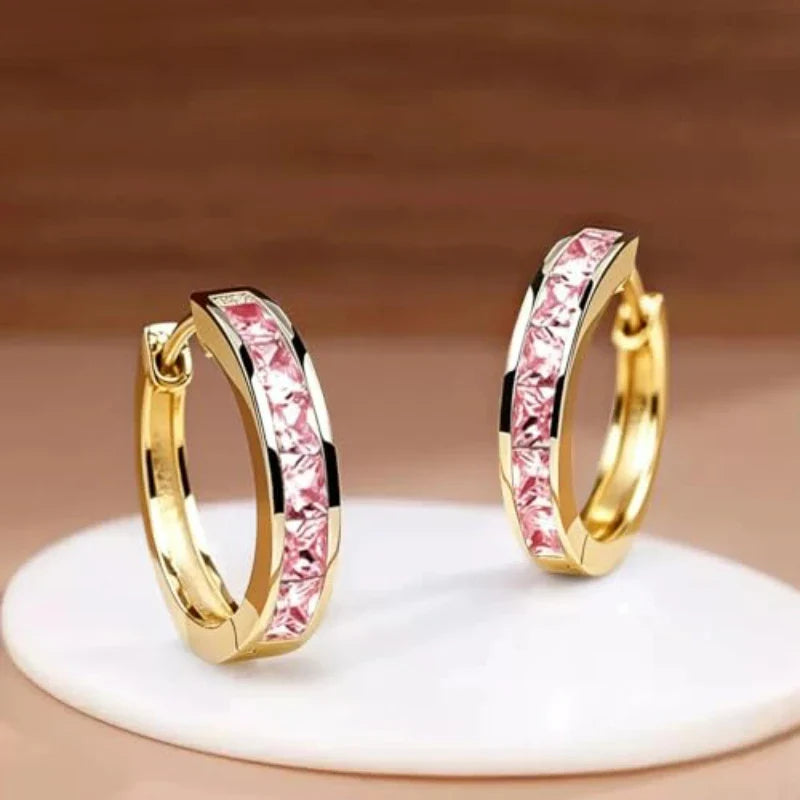 Pendientes Princesa con Zirconias Cuadradas