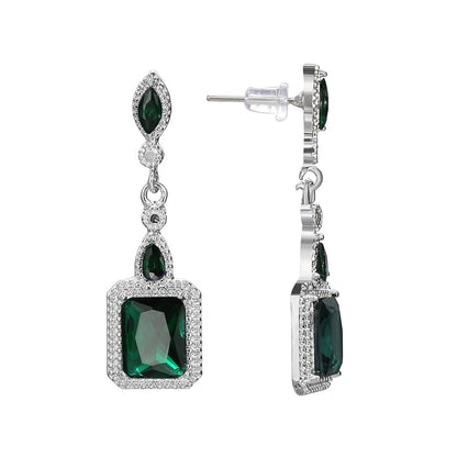 Pendientes Clarion Verdancia | Oro blanco