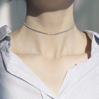 Collar de clavícula esterlina Cia