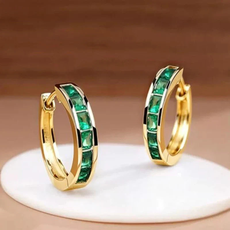 Pendientes Princesa con Zirconias Cuadradas