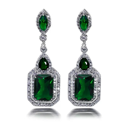 Pendientes Clarion Verdancia | Oro blanco
