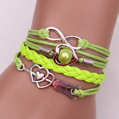 Pulsera Arco de Cupido con Corazón Multicolor