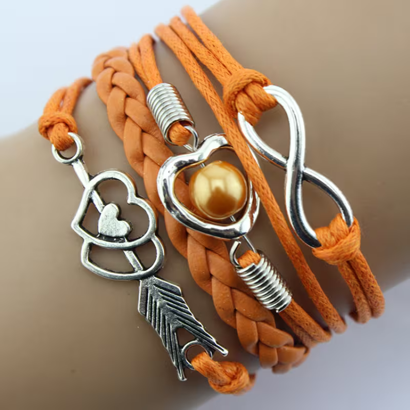 Pulsera Arco de Cupido con Corazón Multicolor