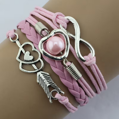 Pulsera Arco de Cupido con Corazón Multicolor