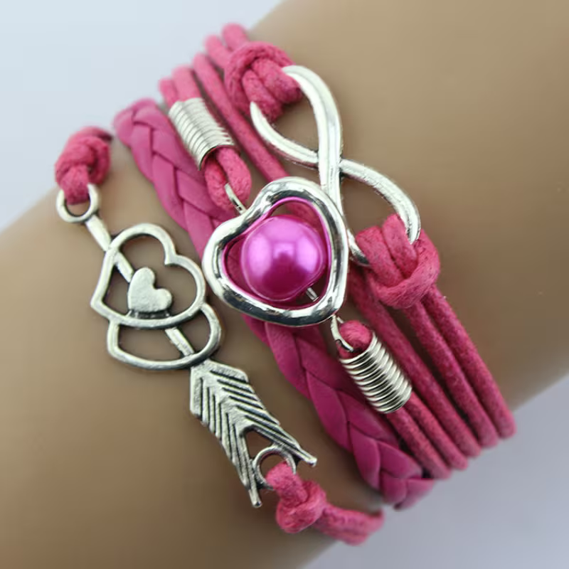 Pulsera Arco de Cupido con Corazón Multicolor
