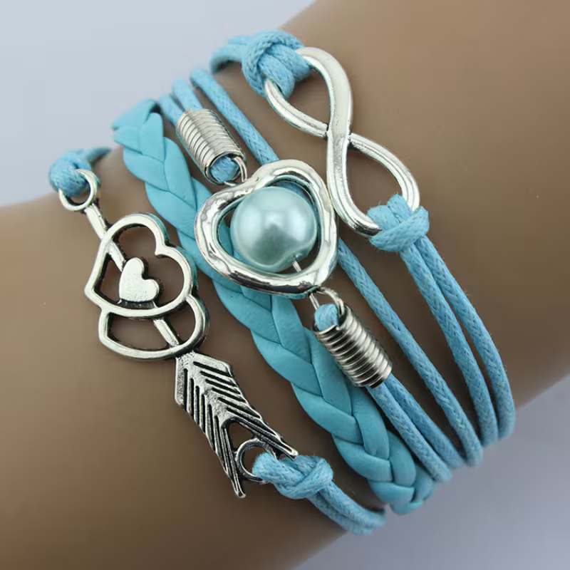 Pulsera Arco de Cupido con Corazón Multicolor