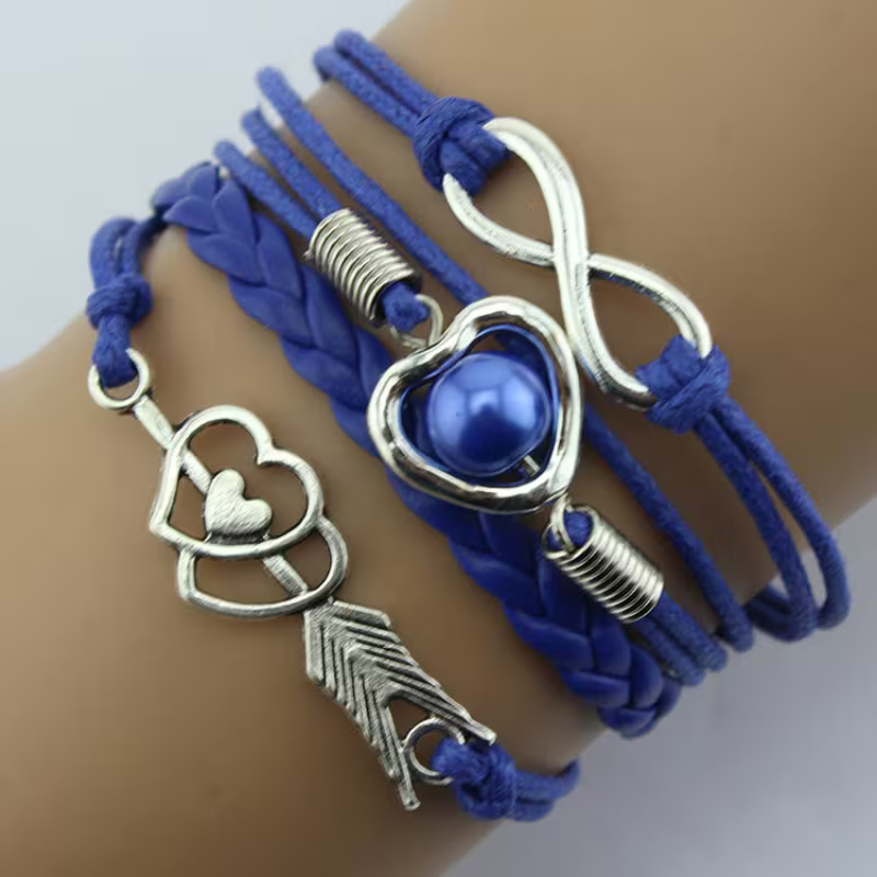 Pulsera Arco de Cupido con Corazón Multicolor
