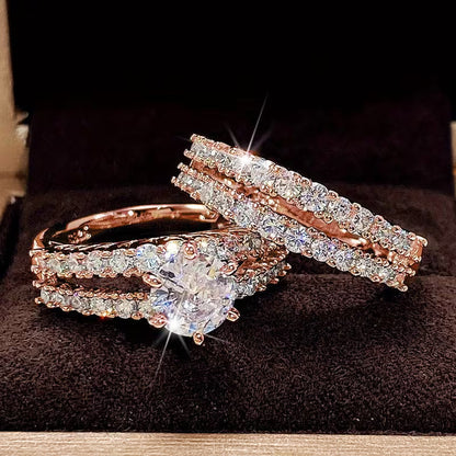 Set 2 Anillos de Boda con Circonita