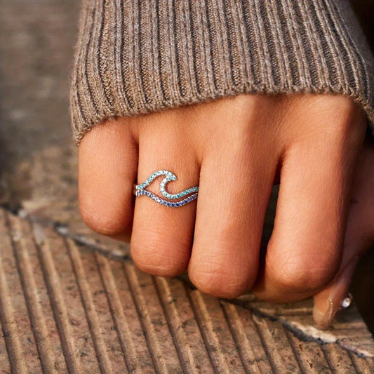 Anillo Brillante Ola Oceánica