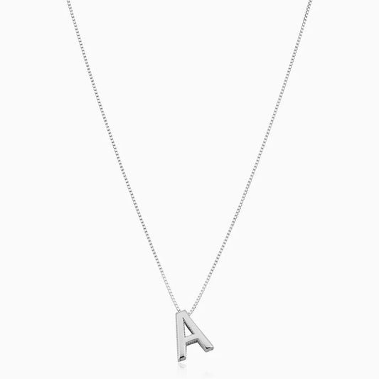 Collar con iniciales Love Letter | Oro blanco