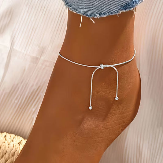 Tobillera Ajustable Minimalista con Acabado Liso
