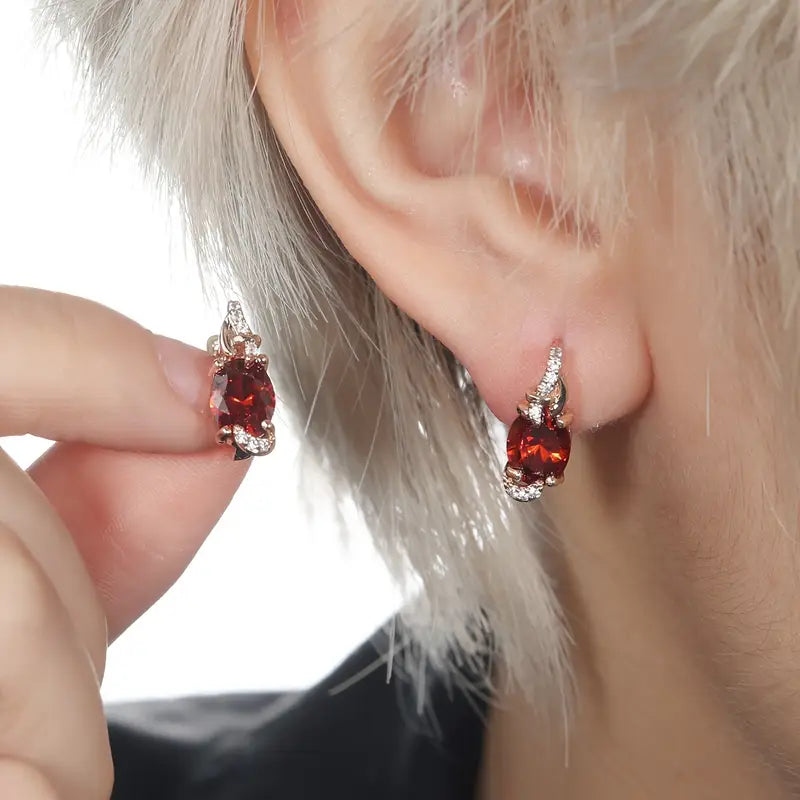 Pendientes colgantes Crimson Twilight | Oro