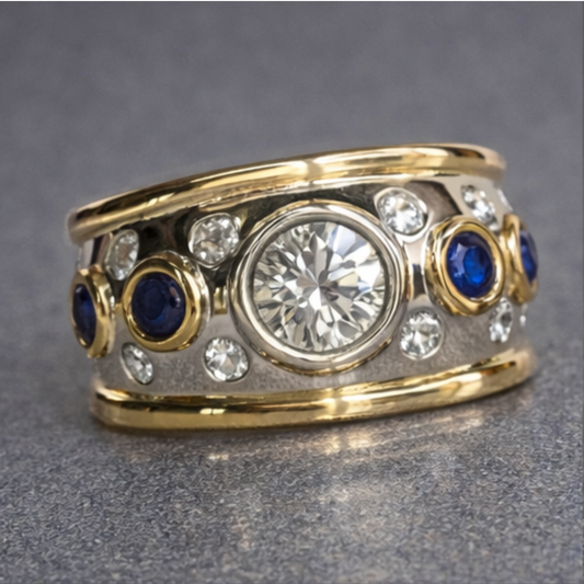 Anillo de Oro Vintage con Piedra Ovalada