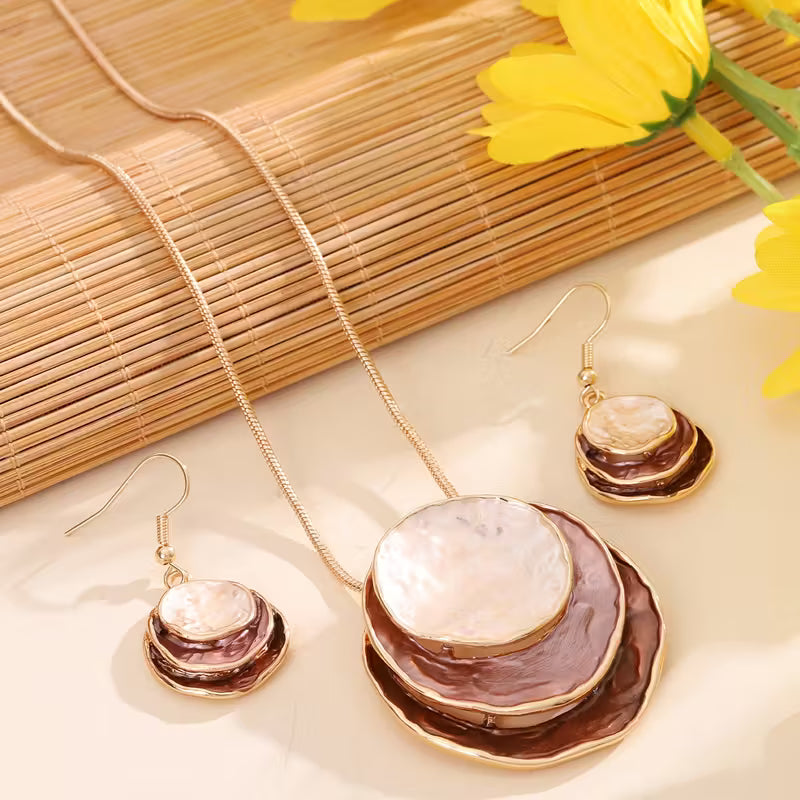 Set Collar y Pendientes Bohemio Esmaltado