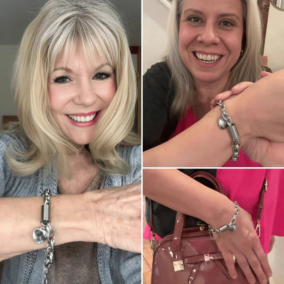 Pulsera gruesa Heartened | Oro blanco