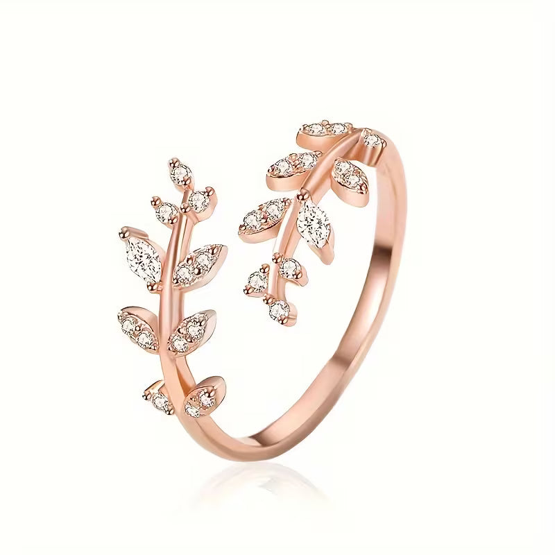 Anillo Vintage Ajustable con Forma de Enredadera