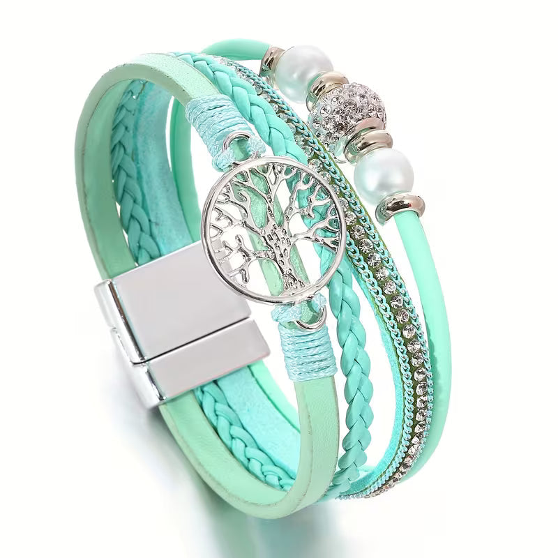 Pulsera Elegante Multicapa Árbol de la Vida
