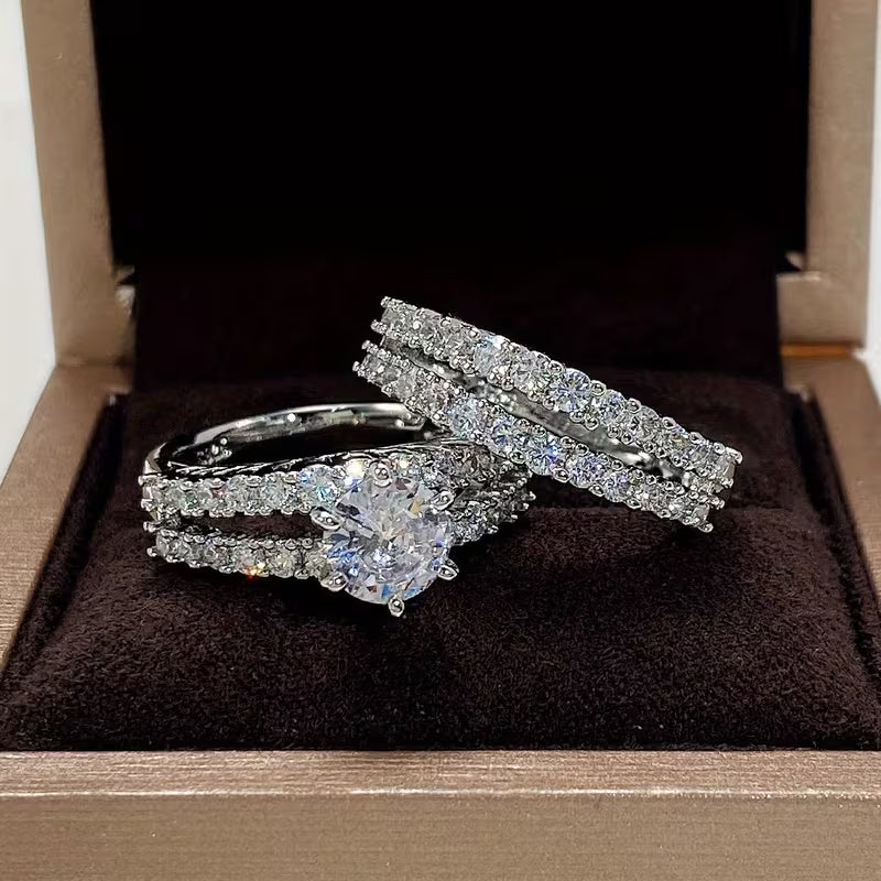 Set 2 Anillos de Boda con Circonita