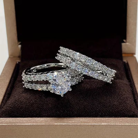 Set 2 Anillos de Boda con Circonita