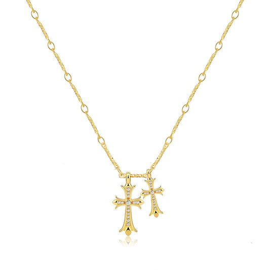 Collar de doble cruz Vivori