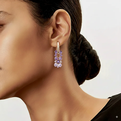 Pendientes de oro rosa de 18 quilates con amatistas