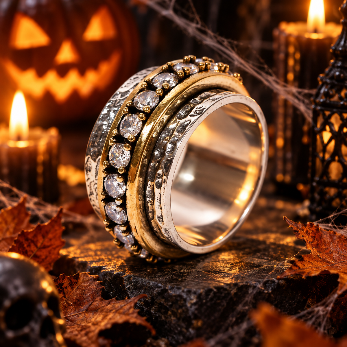 Anillo Vintage - Oro y Plata con Circonitas