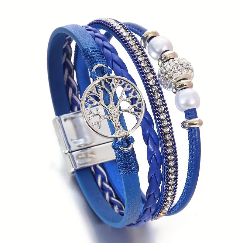 Pulsera Elegante Multicapa Árbol de la Vida