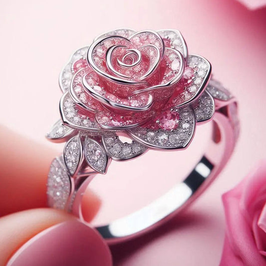 Anillo Exótico de Flor de Cerezo en Plata