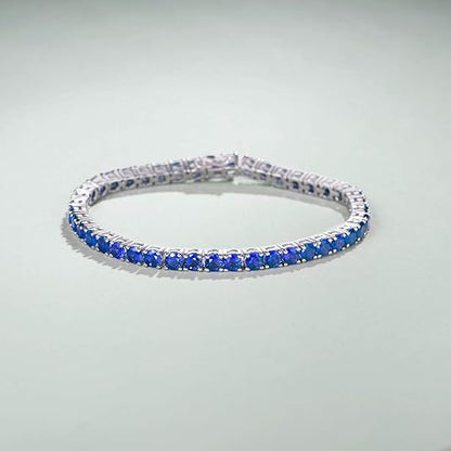 Pulsera de tenis de zafiro | Oro blanco