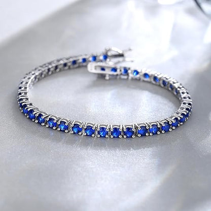 Pulsera de tenis de zafiro | Oro blanco