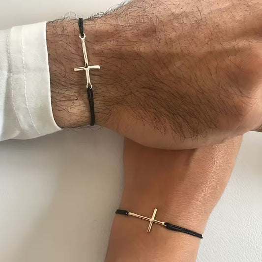 Brazalete de pareja Cruz trenzada