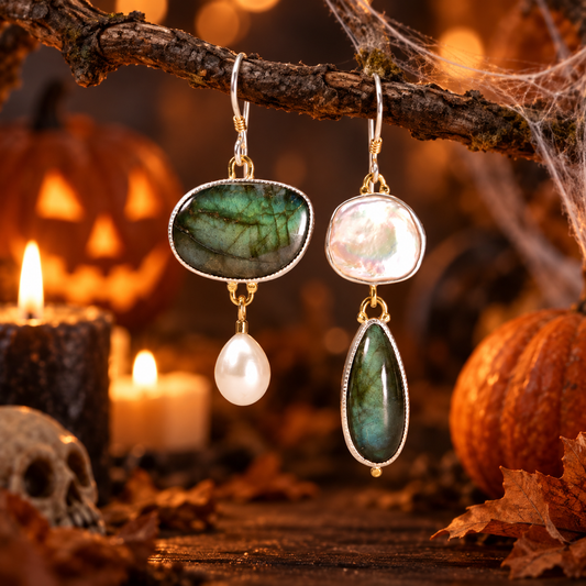 Pendientes Vintage - Piedras Naturales en Plata
