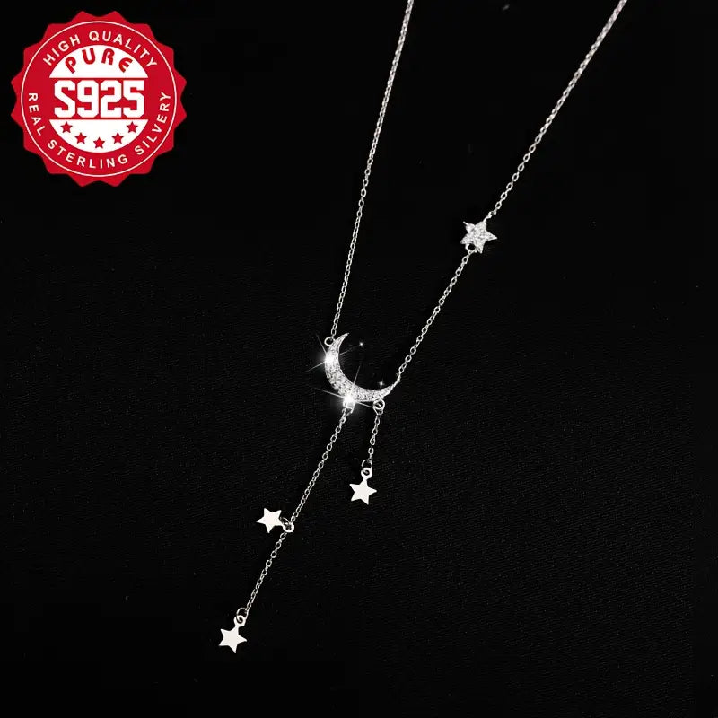 Collar de Luna con Borlas en Plata 925