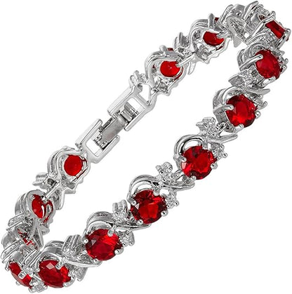 Pulsera de tenis Ruby Vine | Oro blanco