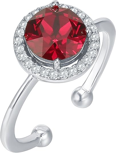 Anillo de promesa Crimson Glow con rubí | Oro blanco