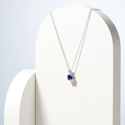 Collar de zafiro corte redondo | Oro blanco
