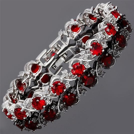 Pulsera de tenis Ruby Vine | Oro blanco