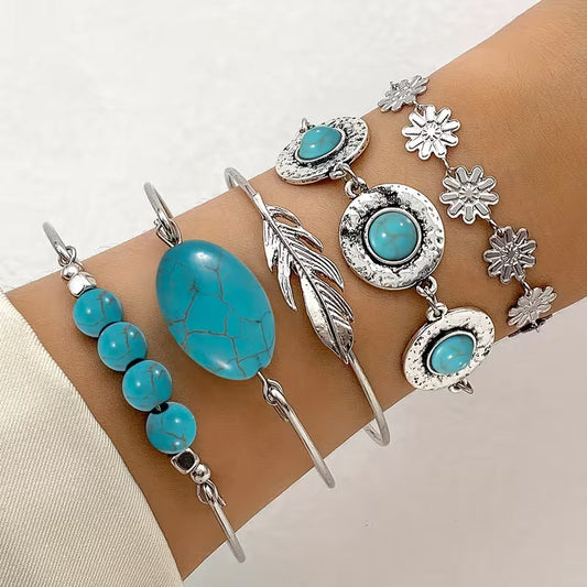 Set de 5 Pulseras Bohemias Vintage
