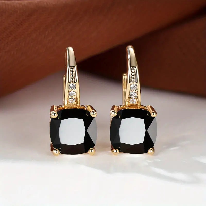 Pendientes aros de piedra Mystic Sapphire | Oro