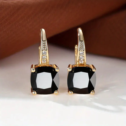 Pendientes aros de piedra Mystic Sapphire | Oro