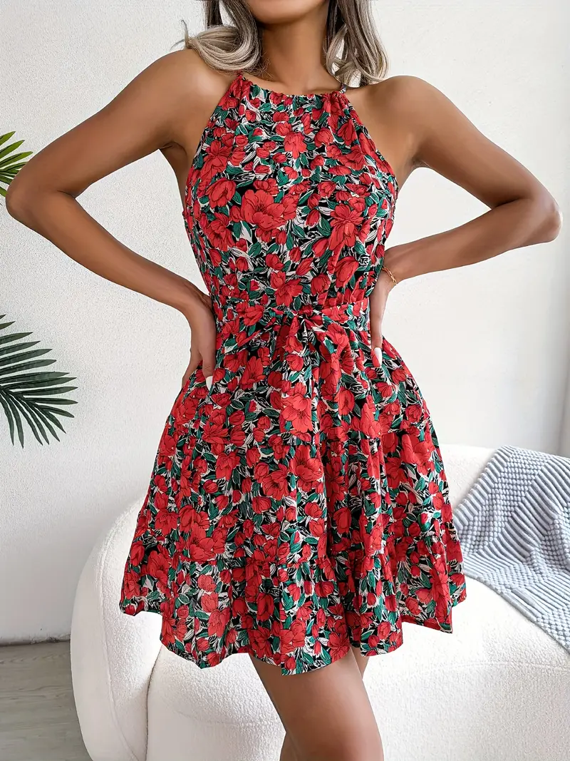 Chloe - Vestido Informal con Estampado Floral sin Mangas Primavera Verano para Mujer