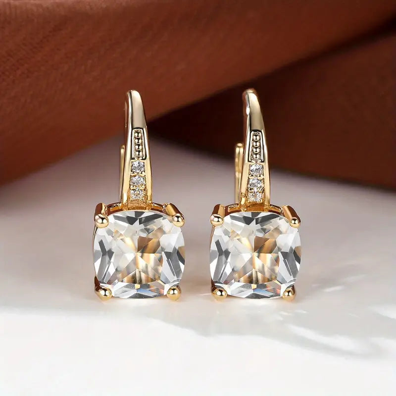 Pendientes aros de piedra Mystic Sapphire | Oro