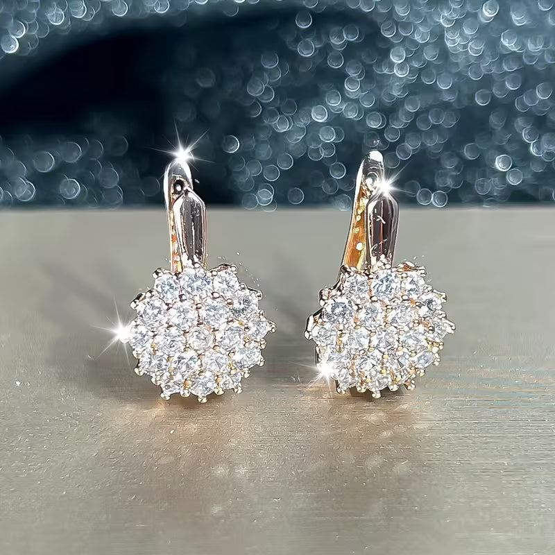 Pendientes Elegantes De Lujo con Circonita