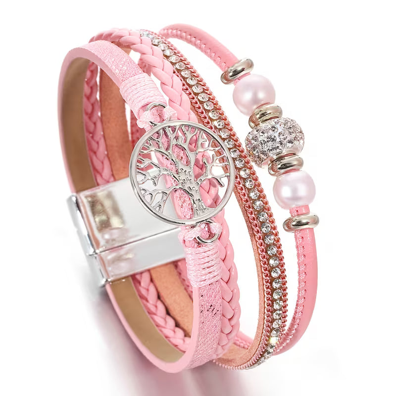 Pulsera Elegante Multicapa Árbol de la Vida
