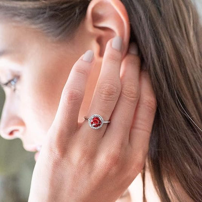 Anillo de promesa Crimson Glow con rubí | Oro blanco