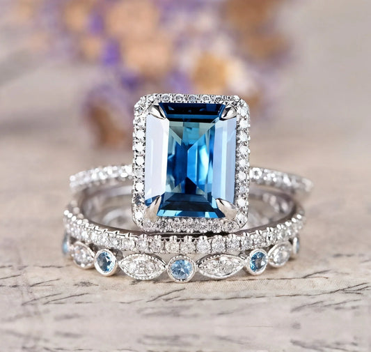 Set de Anillo de Turquesa y Plata