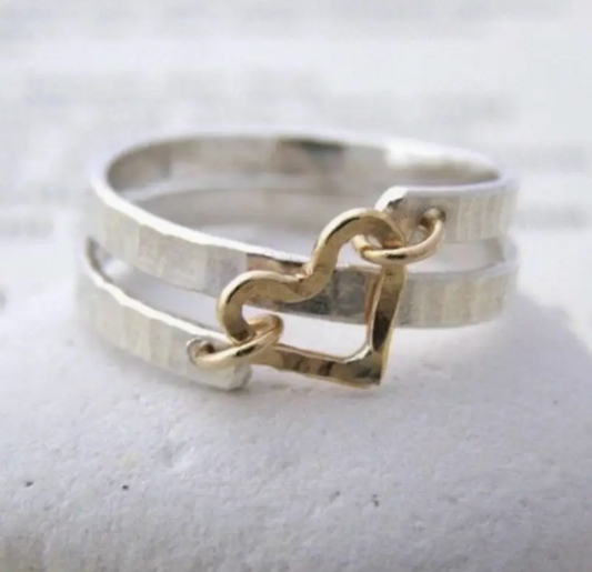 Anillo corazón abierto vintage