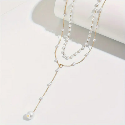 Elegante collar vintage de perlas de agua dulce